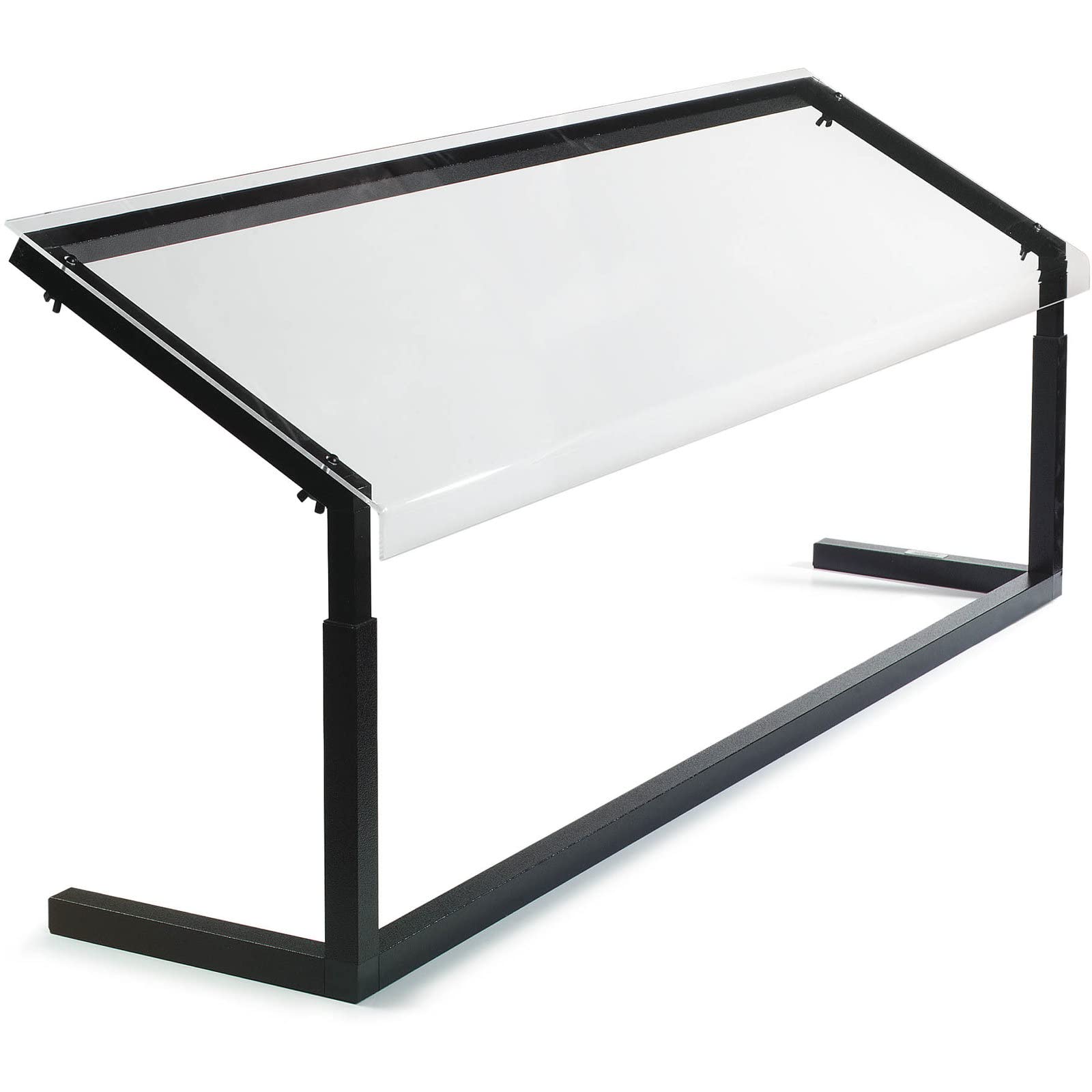 Photo 1 of **PLASTIC SCRATCHED**Carlisle FoodService Products Buffet Bar Adjustable Sneeze Guard for Catering, Buffets, Restaurants, Plastic, 60 Inches, Black