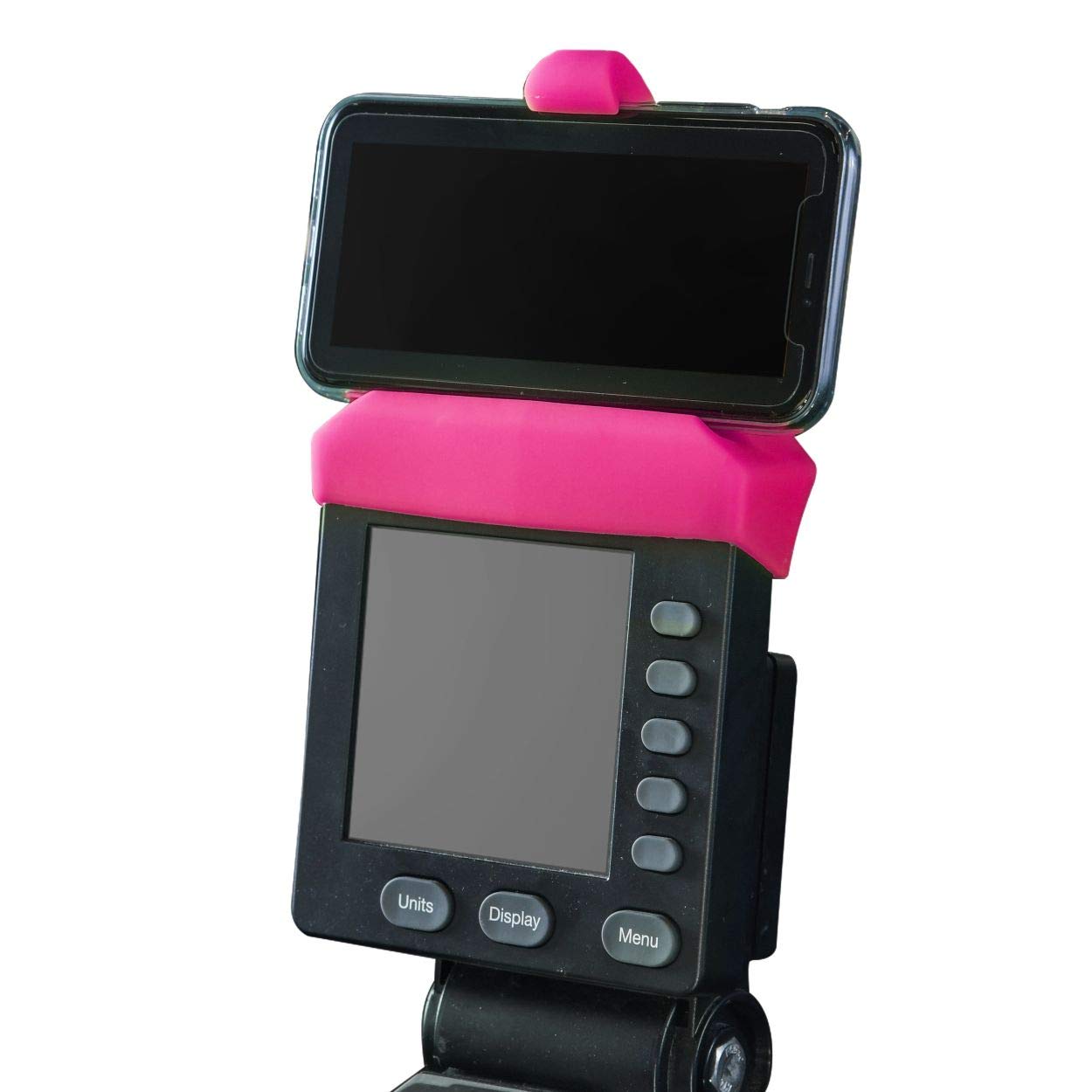 Phone Holder Made for Concept 2 Rower, SkiErg and BikeErg PM5 Monitors - Silicone Smartphone Cradle Compatible with Concept 2 Rowing Machines, Ideal Lower Accessory