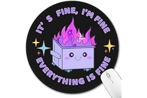 Hancynir Dumpster on Fire Small Mouse Pad, Cute Funny Mousepad with Non-Slip Rubber Base, Stitched Edge Mouse Pads for Desk Accessories, Mini Mouse Mat for Laptop Gaming Work Office Supplies Decor