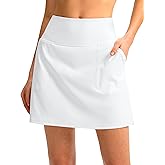 SANTINY 16" Golf Skorts Skirts for Women with 4 Pockets Women's High Waisted Stretchy Tennis Skirt Athletic Skort