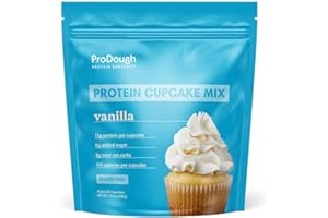 PRODOUGH PROTEIN BAKESHOP ProDough High Protein- Gluten Free Cupcake Mix, Low Carb, 13g of Protein per Cupcake, No Added Sugars, Keto Friendly, Makes 12, Healthy Dessert (Vanilla)