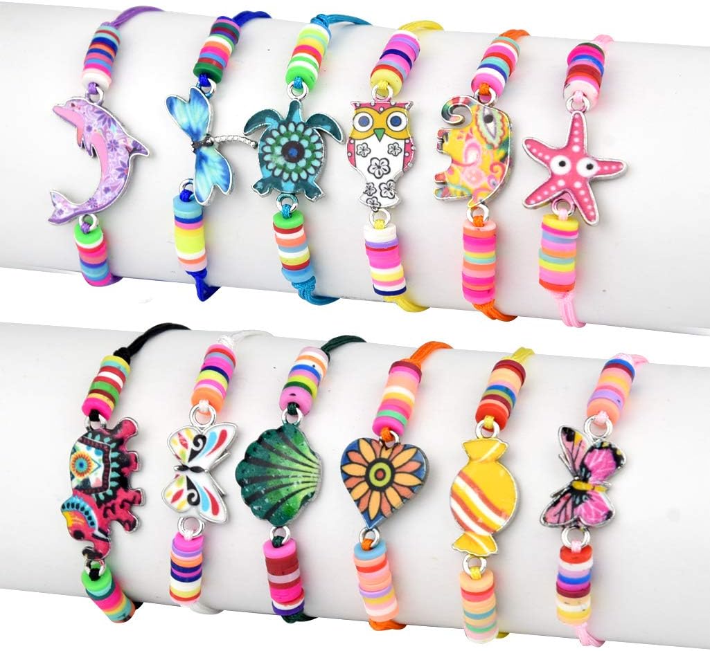 Amazon Com Fengek 12 Pcs Kids Girls Friendship Bracelets With Animal Pattern Adjustable Woven Bracelets For Women Girls Kids Party Favor Assorted Color Toys Games