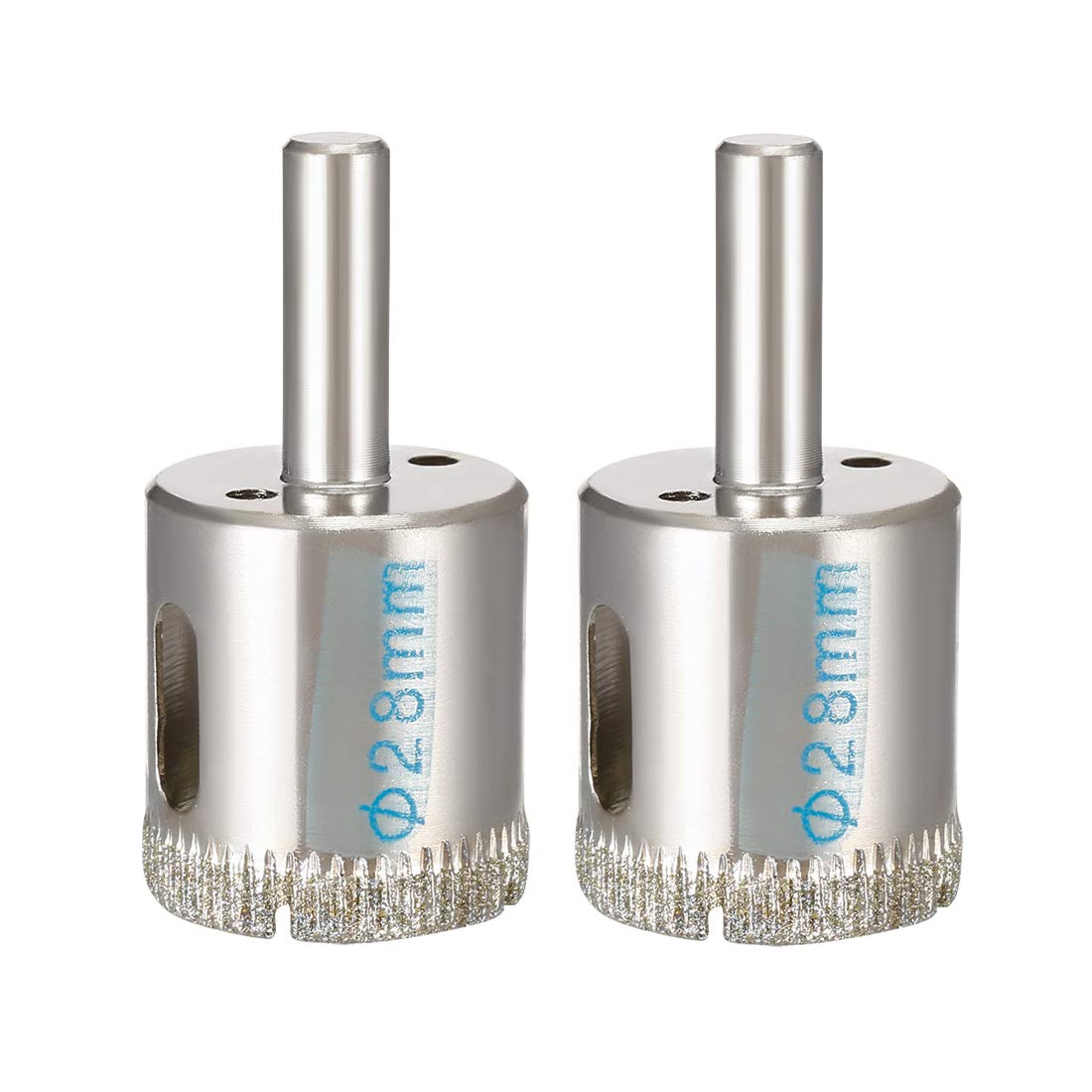 sourcingmap 2PCS 28mm Diamond Coated Hole Saw Drill Bits for Glass Ceramic Tile Marble Rock Porcelain Bottles Pots Brick