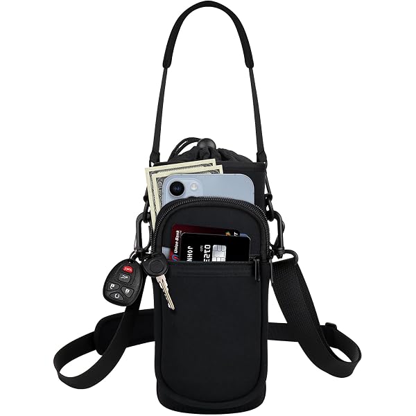 thumbnail interactive-video image 1 of TANAAB Water Bottle Holder Bag With Phone Pocket For Owala FreeSip 32 Oz Neoprene Water Bottle... 1 of 14