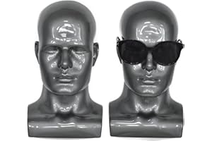 MIAOMANZI PVC Mannequin Head Black Male Manikin Dummy Stand Model Display Hat Scarf Wigs Hair Glasses Hat Beauty Styling Tool (grey)