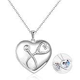POPKIMI Gifts for Nurse Doctor Caduceus Stethoscope Locket Necklace That Holds Pictures Photo Doctor Nursing Medicine Themed Sterling Silver Nurse Jewelry