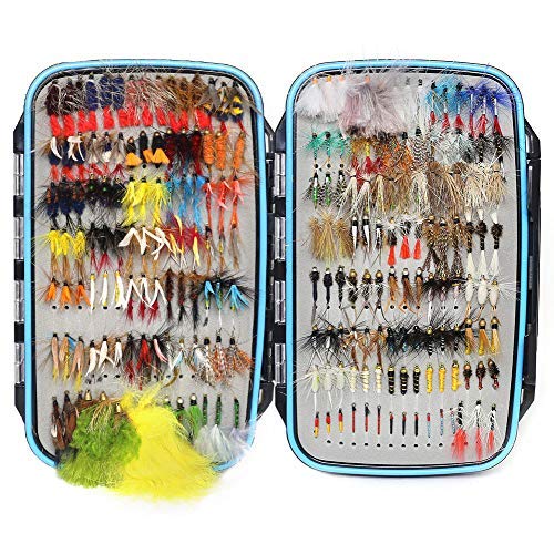 YZD Trout Fly Fishing Flies Collection 225/194/180/110/60 Premium Flies Dry Wet Nymph Streamers Fly Assortment with Fly Box Flyfishing Flys Lures Kits (Deluxe Trout Fly Selection 225 Pcs)