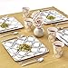Silver Spoons PARTY DISPOSABLE 36 PC DINNERWARE SET | 18 Dinner Plates | 18 Salad or Dessert Plates | Heavy Duty Paper Plates | for Upscale Wedding and Dining | Square Metallic Silver - Moroccan Collection