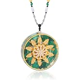 Da Piao Liang Orgonite Necklace With Malachite And Flower Of Life - Healing Crystals For Energy Protection And Meditation - Spiritual Pendant With Adjustable Cord