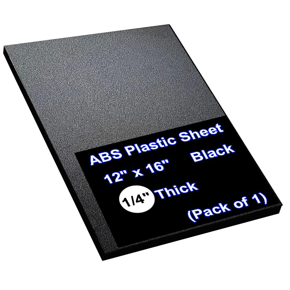 Photo 1 of 1/4" Thick Expanded Plastic Sheets, ABS Plastic Sheet - 12" X 16" Thin Rigid Plastic Sheet,Black – Ideal for Signage, Displays, and Digital/Screen Printing (Matte & Textured Finish) 1-Pack