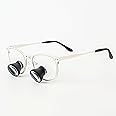 2.5X 3X 3.5X Optional Songzi Optics White Titanium Frame TTL Dental Loupes Through The Lens Surgical Loupes Customized (Magnification:2.5X, Customized Near PD)