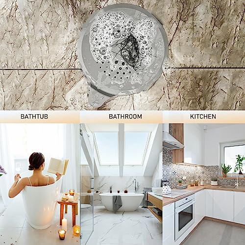 Bathroom Sink Strainer - Bathtub Drain Cover - Plastic Hair Stopper For Shower Drain - Silicone Hair Catcher Shower Drain - Anti-clog Sink Hair Catcher Shower Accessories With Suction Cups - Pack 2pcs