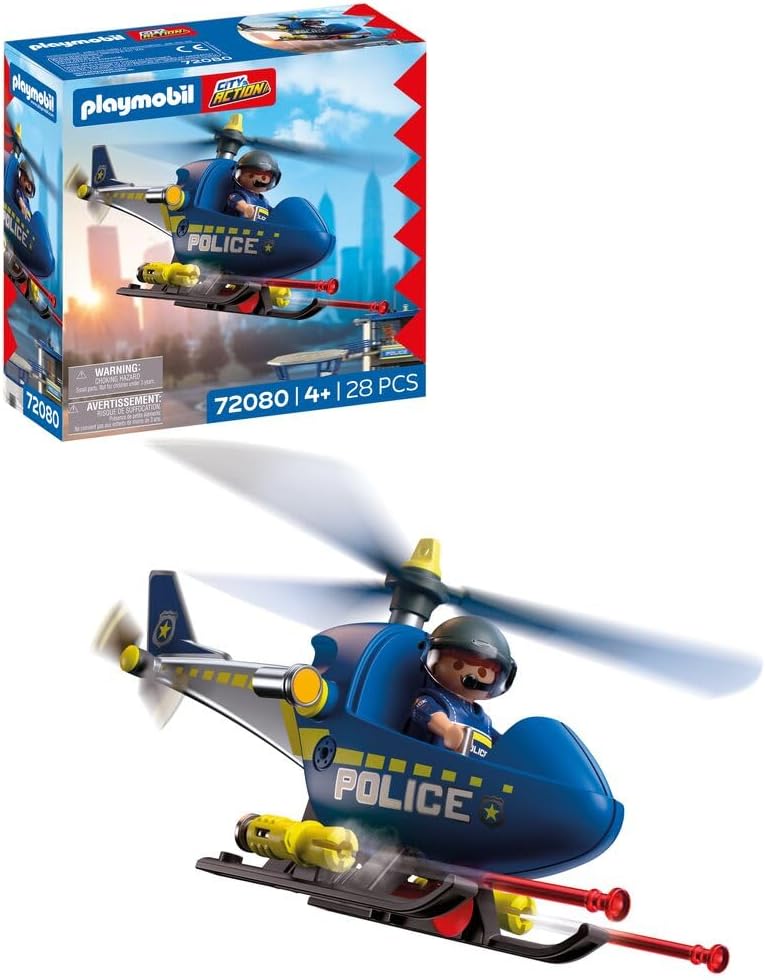Playmobil City Action Police Helicopter 72080 with Officer Rotors