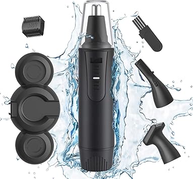 Amazon 鼻毛カッター メンズ 眉毛シェーバー エチケットカッター 電動式カッター 多機能 １台4役 防水 髭剃り 耳毛カッター 鼻毛切り 脱毛器 水洗い可能 低騒音 小型 男女兼用 掃除用ブラシ付き 日本語説明書 Wmsxd 鼻 耳毛カッター