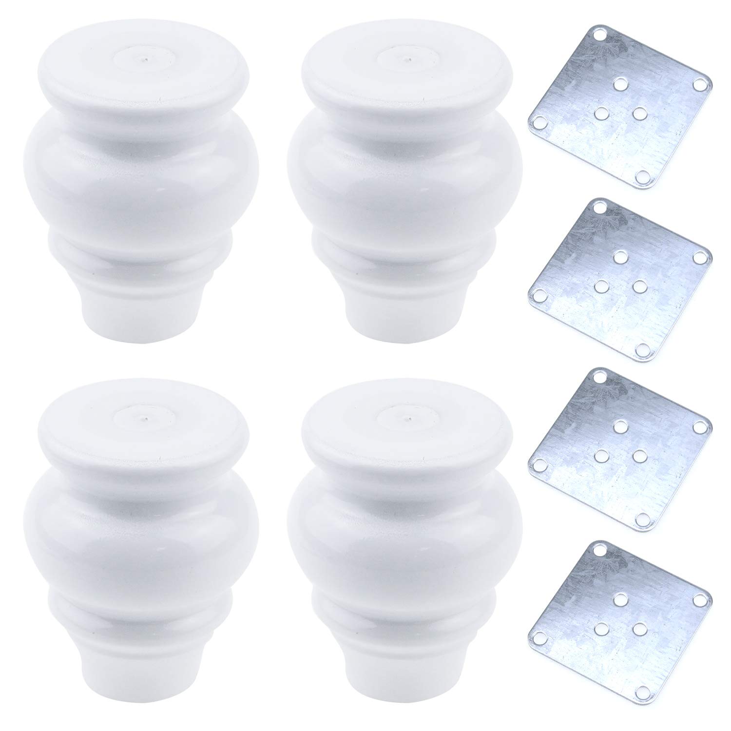 Tulead White Wooden Sofa Feet Furniture Feet Legs 3.54Inch