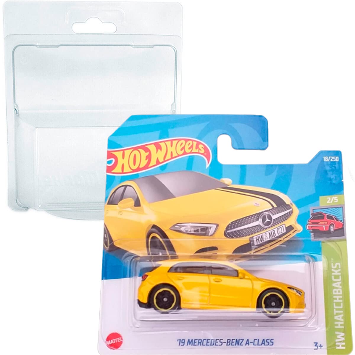 Friki Monkey Hot Wheels '19 Mercedes Benz A Class HW Hatchbacks 2/5 (18/250) 2022 Short Card + Blister & Card Protector Pack