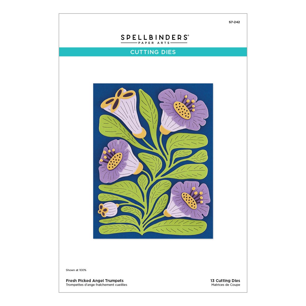 Spellbinders S7-242 Fresh Picked Angel Trumpets Etched Dies from The More Fresh Picked Collection