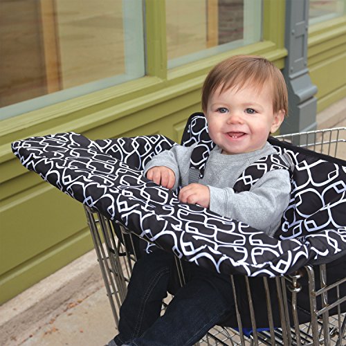 Goldbug Packable Shopping Cart and High Chair Cover Geo- Black/White