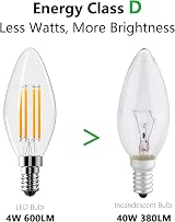 Vanke E14 LED Bulb 2700K 4W 600 Lumen 40W Equivalent 2 Pack view 2