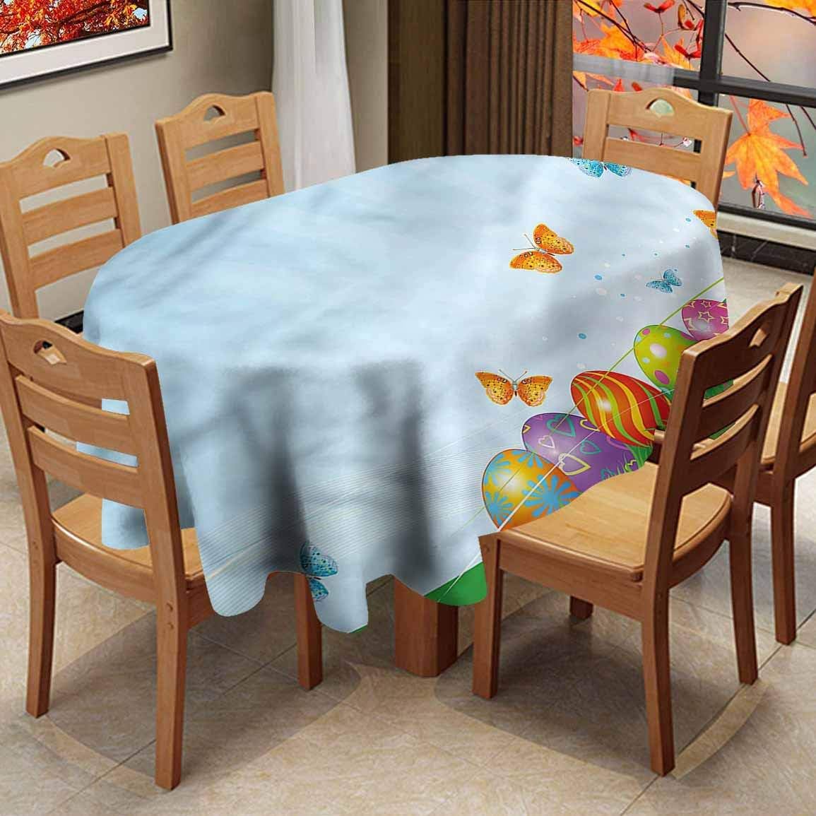 shirlyhome Table Cloth Easter Cloth Placemats for Dining Table Flying Butterflies Meadow BBQ