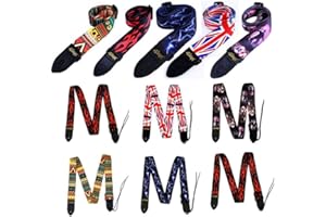 1 Pcs Nylon Guitar Strap for Acoustic Electric Guitar and Bass Multi-Color Adjustable Guitar Belt
