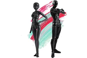 gnallang Action Figures PVC Model (Black Color) with Box Drawing Figure Models for Artists(Female+Male)