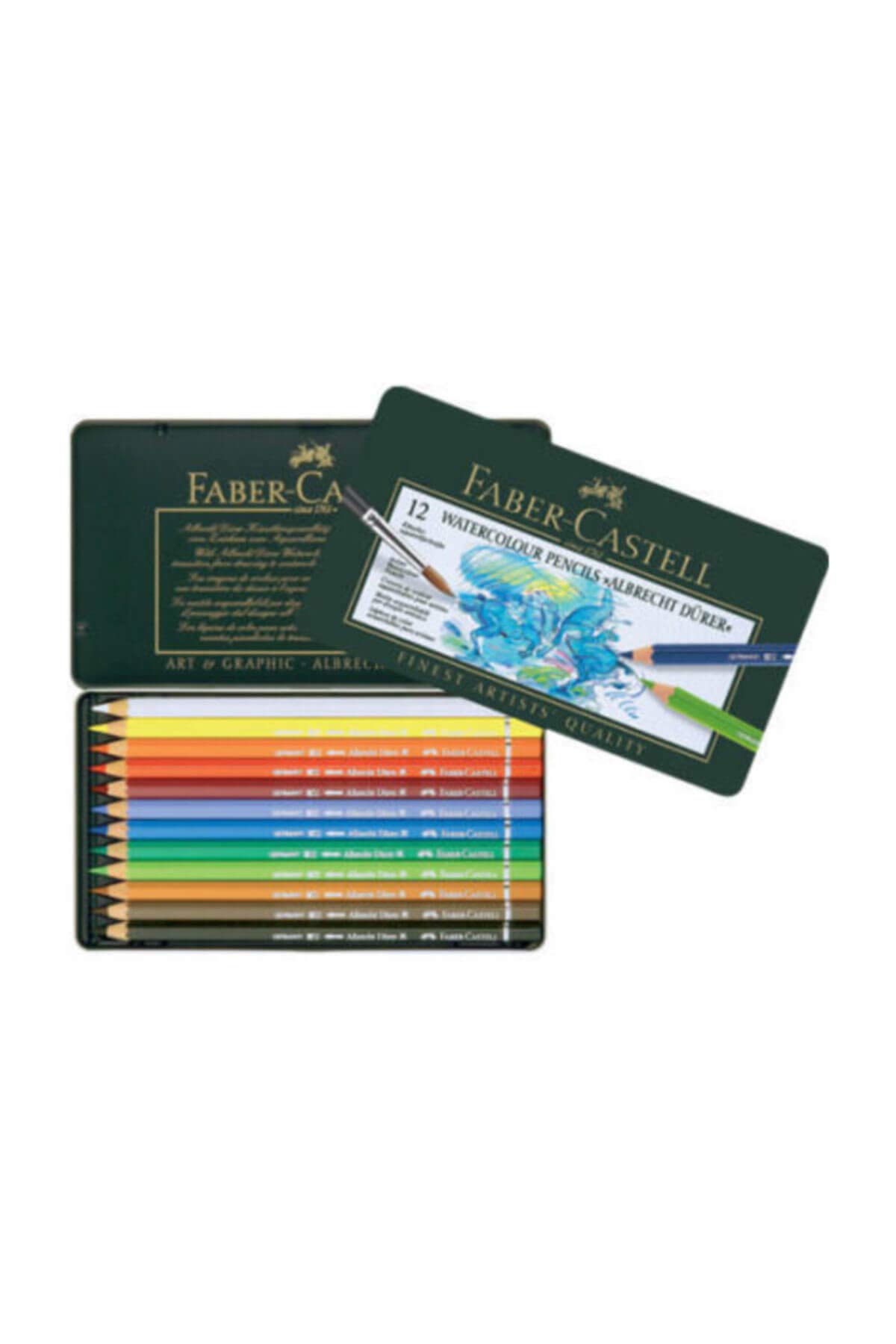 Faber-Castell Albrecht Dürer® Artist's Watercolour Pencils 12 Assorted Colours in Metal Case Pack of 12