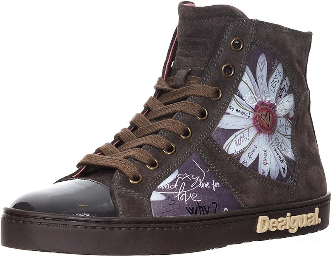 Desigual Love on Pink, Baskets Mode Femme Marron (4086 Kaki Oscuro