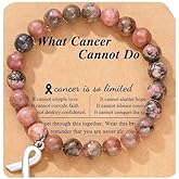 Breast Cancer Awareness Beaded Bracelets for Women What Cancer Cannot Do Bracelet Inspirational Courage Pink Ribbon Pendant Holiday Gift