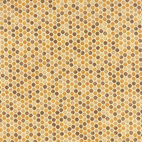 United Notions and Moda Fabrics Bee Creative Deb Strain Honeycomb Quilt Fabric Style 19757/11 Tonal Honey