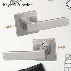 NEWBANG Hall/Closet Lever Handle Lock Satin Nickel
