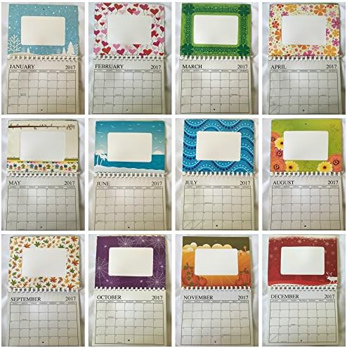 2017 Small Wall Calendar with Picture Frames to Add Your Own Photos from RollinsCafe
