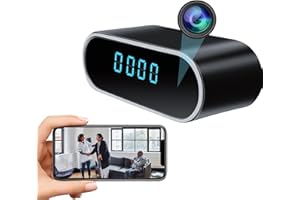 braosusner Hidden Camera Clock HD 1080P WiFi Camera Wireless Spy Camera Night Vision Surveillance Security Nanny Cam