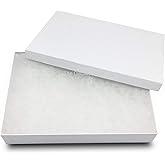 RJ Displays 25 Piece Pack White Swirl Cotton Filled Lidded Jewelry Gift Box Necklace, Belt Buckle, Pendant, Brooch, Bracelet, Bangle, anklet -Size 5.25" X 3.75" X 1" (White)