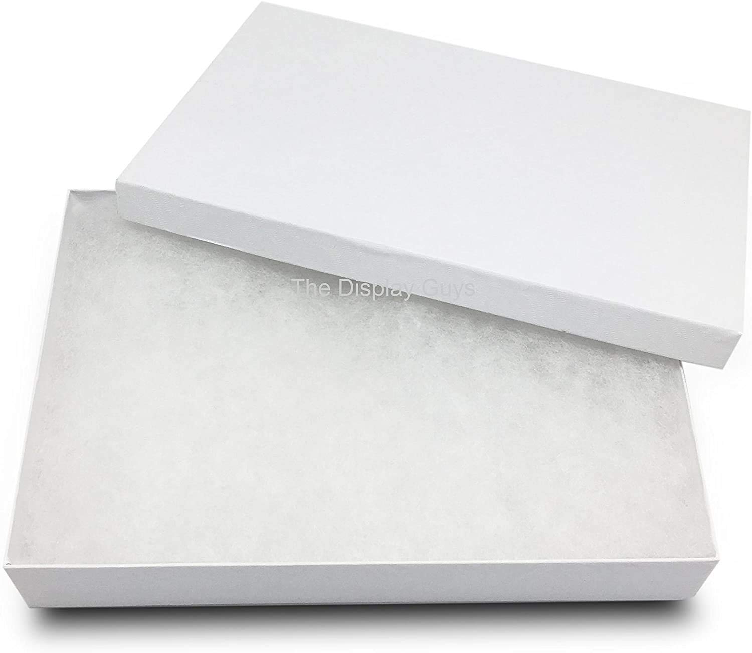 Photo 1 of 10 Pack Swirl White Color Paper Cotton Filled Jewelry Necklace Bracelets Watch gifts and Retail Boxes for Wedding, Anniversary, Engagement, Birthday and other occasions Size- 6" x 5" x 1 Inch