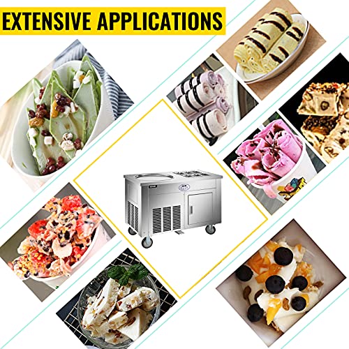 VEVOR Commercial Rolled Ice Cream Machine, StirFried Ice Roll Machine