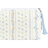 Modacarry Cotton Floral Small Organizer Bag Coin Pouch with Cute Prints Zipper for Women Girls (DITSTY FLOWER)