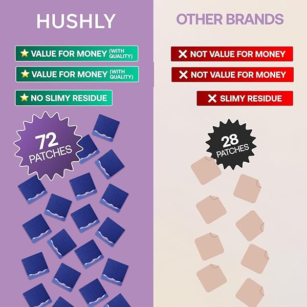 HUSHLY ORIGINAL PATCHES (72 PCS – 2.5 MONTHS) – PATCHES FOR ADULTS – EASY-TO-APPLY PATCH WITH VALERIAN & HOPS | RELAX & WAKE UP REFRESHED | LONG-LASTING NIGHT COMFORT FOR MEN & WOMEN