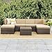Wisteria Lane Outdoor Furniture Set, 7 PCS Patio Sectioanl Sofa All Weather Wicker Seating with Ottoman and Table, Grey