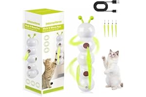 Interactive Whack A Worm Cat Toy - Automatic Caterpillar Cat Toy, Rechargeable Smart Motion Cat Toys for All Ages Indoor Cat 