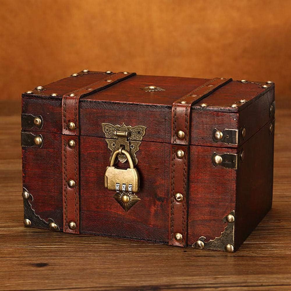 Boite Bijoux Vintage Coffre Au Tresor Avec Cadenas Rectangulaire En Bois Organisateur Pour Bijoux Pour Pour Les Femmes Filles Teepao Boite A Bijoux Boites A Bijoux Et Presentoirs Boites