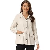 Allegra K Women's Utility Jacket Zip Up Drawstring Waist Snap Buttons Lightweight Anorak Jackets with Pockets