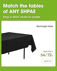 Pureegg Plastic Table Cloth Disposable 10 Pack, 54