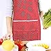JOJO STYLE Apron with two pockets – Kitchen and Cooking Apron - Adjustable Neck Strap with long ties – Adapt to all ages people - Red