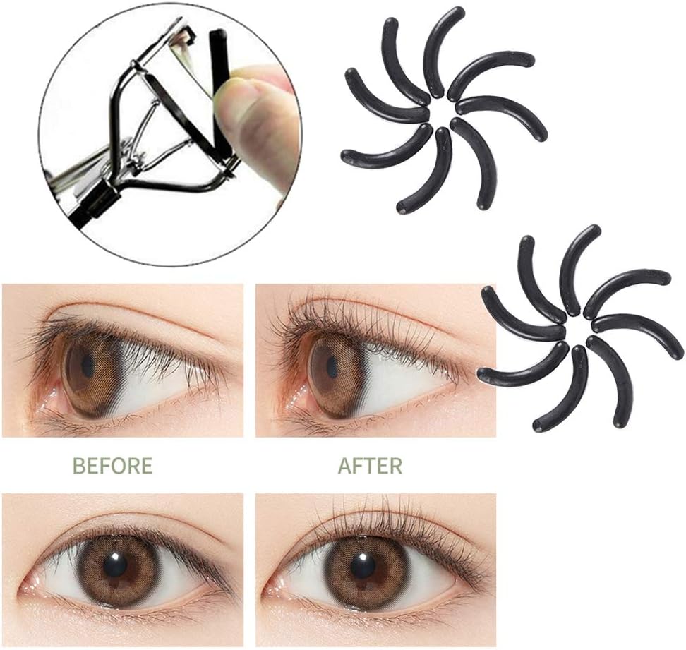 Ainkou 20pcs Universal Soft Silicone Eyelash Curler Replacement Pads Refill Pads for Eyelash Curler - Black - Image 5
