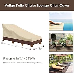 Vailge Waterproof Patio Chaise Lounge Cover, 600D
