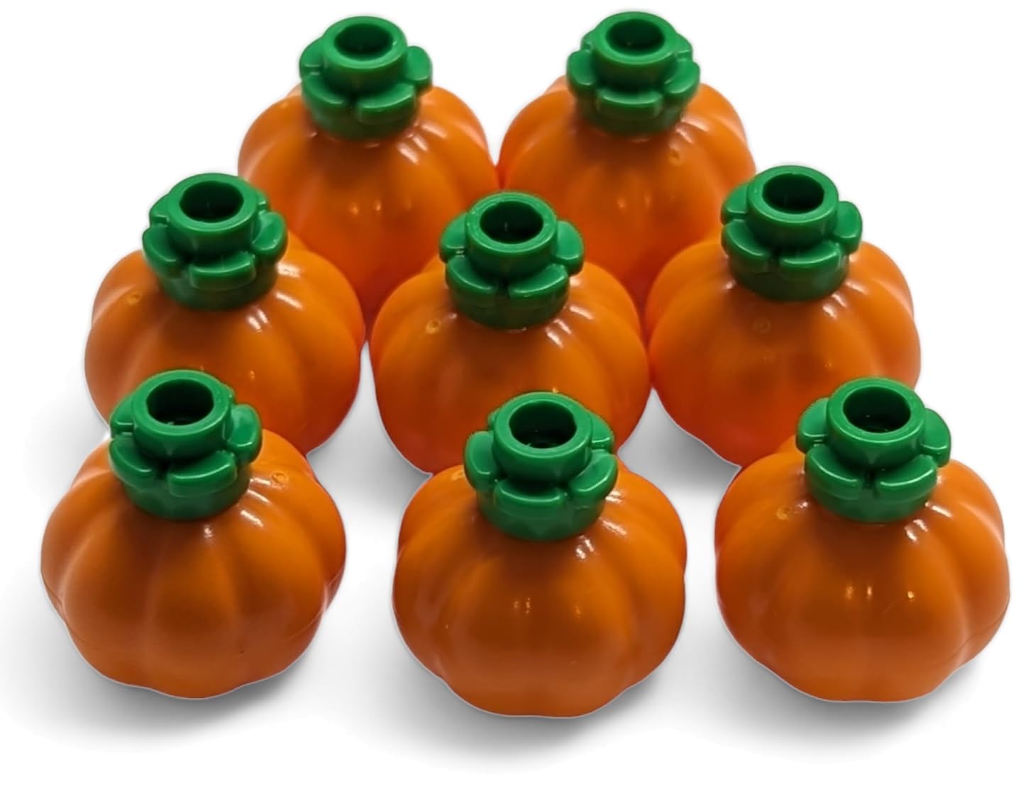 LEGO Accessories - Orange Pumpkins with Bright Green Stems (Package of 8) Spooky Jack-0-Lantern Building Toys for Ages 8+