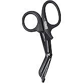 Madison Supply 7.5 Inches Premium Stainless Steel Trauma Shears for Left and Right Hand - Non-Stick Coated Blades Medical Scissors - Durable Fluoride-Coated Nurse Scissors - Black
