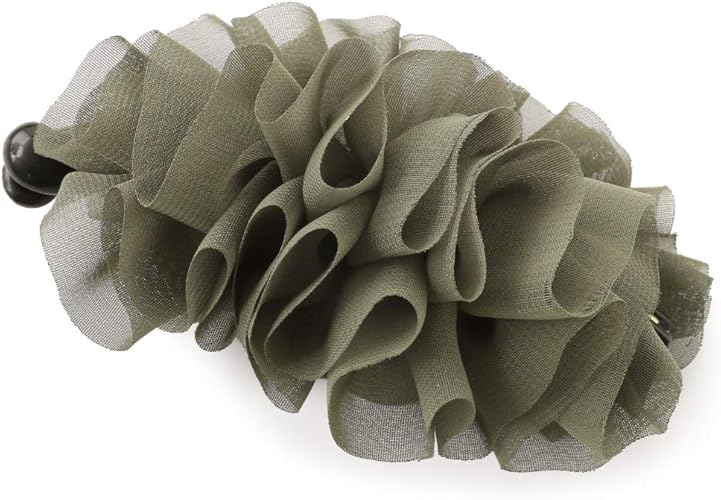 Amazon ジュエルボックス Jewelvox ヘアアクセサリー ドレープ シフォン バナナクリップ ヘアアクセサリー ヘアクリップ まとめ髪 By B9 カーキ バレッタ クリップ 通販
