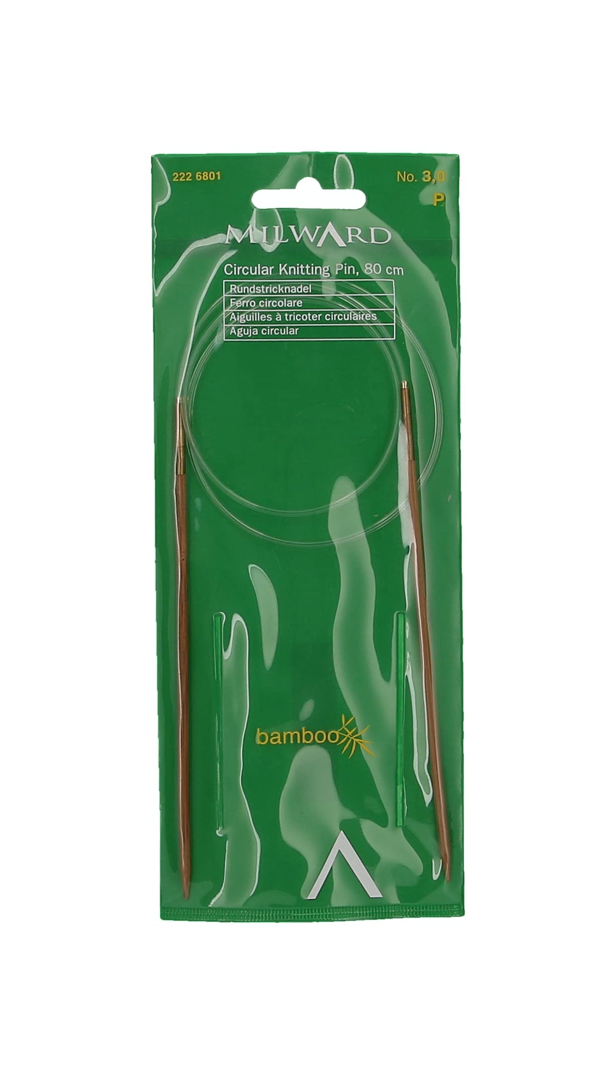 Bamboo Fixed Circular Knitting Needles, 80cm, 3.0mm